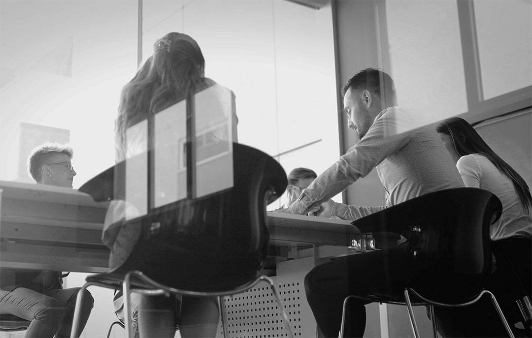 Business people conference in modern meeting room utc